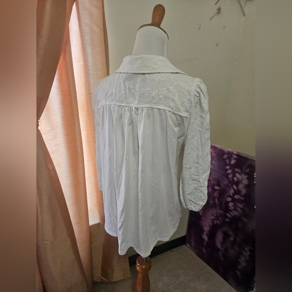 Anthropologie Cream Blouse L - Picture 4 of 5